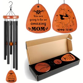 LUGEMZ Mothers Day Mom Gifts, Gift for Mom, New mom 25" Aluminium Wind Chimes for Outside, Mommy to Bee Windchime Outdoor with 6 Tuned Tubes, Soothing Melodic Tones Windchimes for Indoors/Outdoors