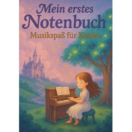 Mein Erstes Notenheft – Musikspaß für Kinder: Blanko Musikheft für Kinder ab 3 Jahren – DIN A4 100 Seiten mit großer Lineatur | Leeres Notenbuch für ... | Perfektes Geschenk | Märchenhaftes Design