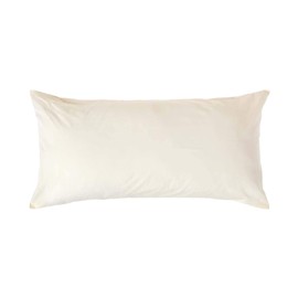 HOMESCAPES Percale Cushion Cover 40 x 80 cm Cream Vanilla, Cushion Cover with Zip, 100% Egyptian Cotton, 200 Thread Count