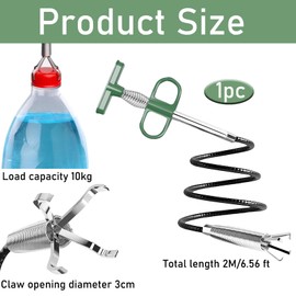 Professional Drain Rods for Outside Flexible, 2M (6.56ft) Drain Unblocker Tool with Claw (11mm), Plumbing Snake for Kitchen Sink Toilet Bathtub and Sewer