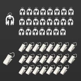Curtain Track Roller Hooks Accessories Plastic Wheeled Roller Runner Windows Sliding Bendable Curtain Track 24 Pcs Curtain Track Stainless Steel Pinch Clips and Curtain Track Glider Hanging Drapery