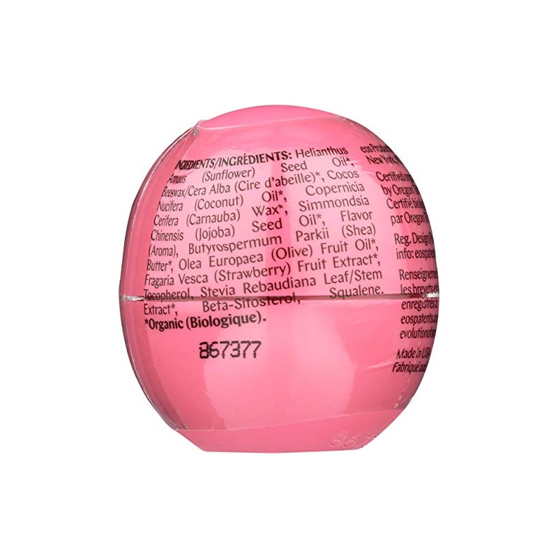 eos Bálsamo Labial Esfera Suave, Sorbete de Fresa, 0.25 Oz