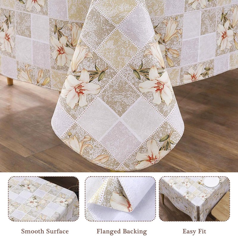 Tel Charme * Long Table Cloth Rectangular 213x152cm, Wipeable Tablecloth