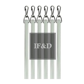 IF&D - Fabrics and Drapes - 36 inch (3 Foot) - 6 pack - White Fiberglass Drapery Curtain Pull Wands - Style #0229