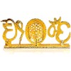 GURU JI Swaroop Brass Stonework Idol with Golden Studded Om
