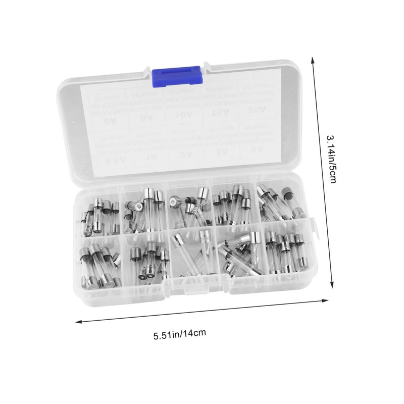 KONTONTY 5x20mm 6x30mm Glass Fuse Assortment 0.5a-20a 60pcs Kit High
