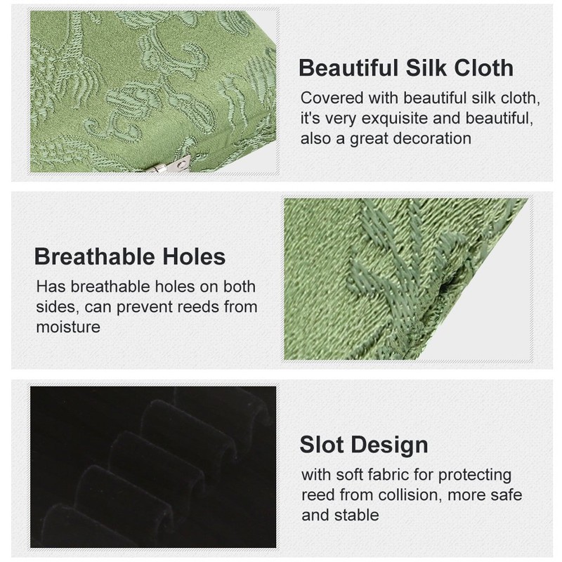 Oboe Reed Box,Oboe Reed Case,Protect Against Moisture Wooden + Silk