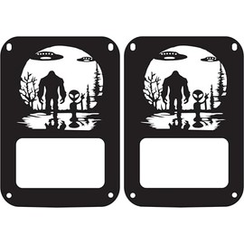 JeepTails Bigfoot and Alien tail lamp light covers Compatible with Jeep JK Wrangler Set of 2