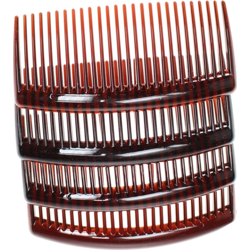 4 Pack 9cm Tort Brown Hair Side Combs Slides Grips