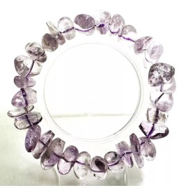 Perfect Gems Natural Purple Amethyst Gemstone Chips 7" Handmade Beaded Bracelet PGB242