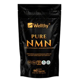Wellthy Pure NMN 500mg 180 Cápsulas. 100% Puro, b-nicotinamide mononucleotide Uthever®, VCaps Cápsulas Veganas, Bottle Free