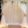 20x10ft White Tulle Backdrop Curtain with Lights String for Parites,