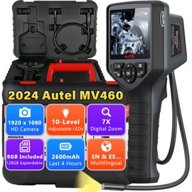 Autel MaxiVideo MV460 Inspection Camera, 2024 1080P HD Industrial Endoscope, Digital Videoscope with 8.5mm 2MP Camera 1m Semi-rigid Flexible Cable, 360°Rotation, 7 X Zoom, Upgraded Ver. of MV400