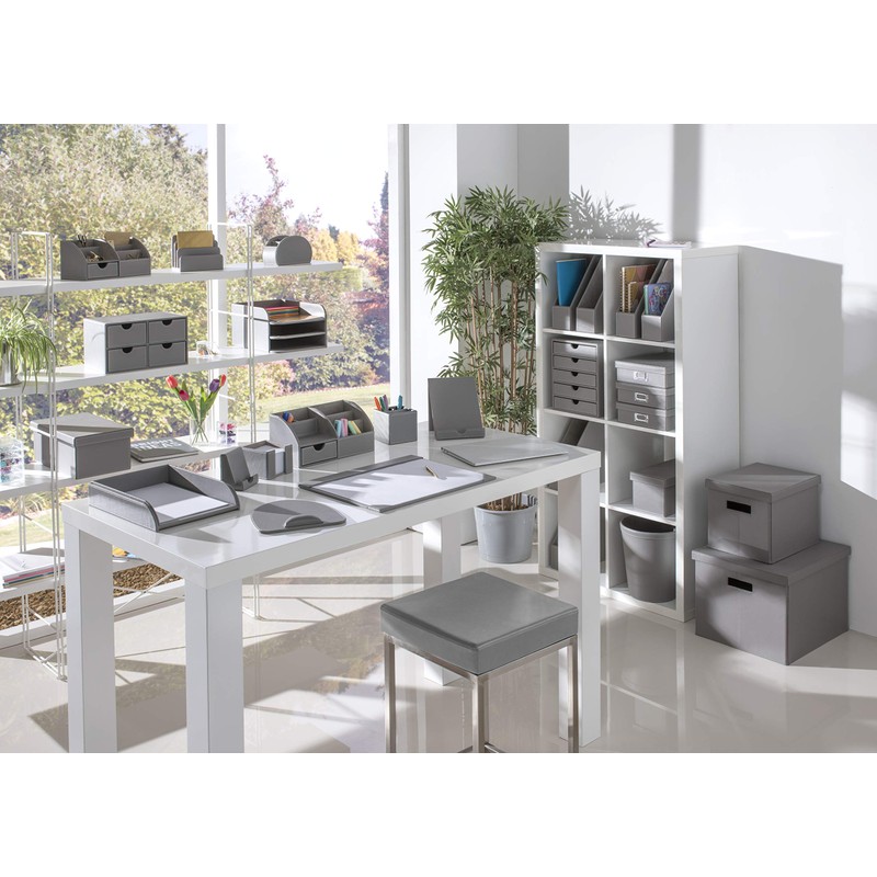 OSCO Faux Leather Tissue Box - Grey