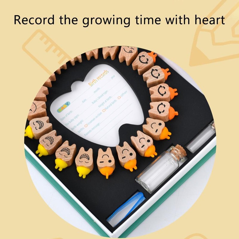 Wooden Baby Teeth Keepsake Box Teeth Saver Box Kids Deciduous