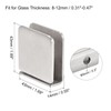uxcell Stainless Steel 0 Degree Square Frameless Glass Clamp, 6pcs