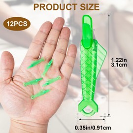 Alpinleux 12 Pcs Fish Type Sewing Machine Needle Threader, Needle Threader for Sewing Machine, Sewing Machine Threader, Needle Threaders for Hand Sewing (Green, Small)