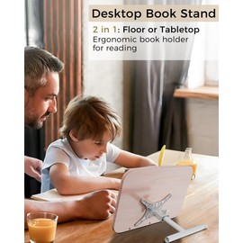 Boostool 2 in 1 Book Stand Reading Hands-Free, Laptop Stand Tablet Stands Adjustable Height Lectern Podium Stand for Music, Office, Meeting Room, Study