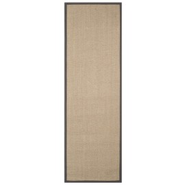 SAFAVIEH Natural Fiber Collection Runner Rug - 2'6" x 6', Natural & Grey, Rustic Farmhouse Border Sisal Design, Easy Care, Ideal for High Traffic Areas in Living Room, Bedroom (NF134A)
