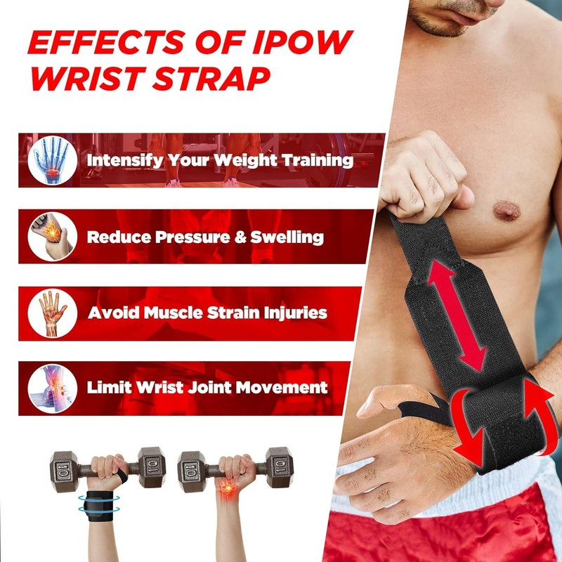 18'' Professional Wrist Wraps for Weightlifting 2PCS(IPF Approved),Heavy Duty Gym