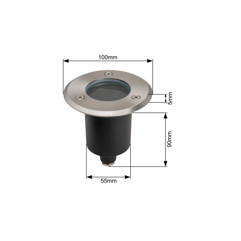 ENERGMiX LED floor spotlight, recessed floor light, stainless steel with