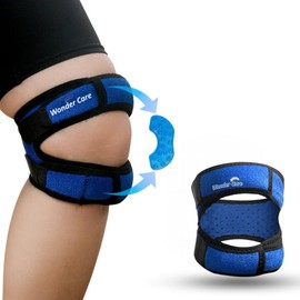Wonder Care Adjustable Knee Brace for Knee Pain, Patella Knee Strap for Workout, Sports, Arthritis, ACL, MCL, Meniscus Tear Patellar Tendon Support Strap Men & Women Free Size (4, Blue)