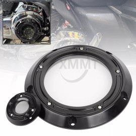 Unbranded See Through Black Derby Timing Timer Cover For Harley CVO Tri Road Glide FLTRXS