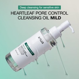 Anua Mild Double Cleanser Duo for Facial Cleansing : Heartleaf Pore Control Cleansing Oil Mild & Heartleaf Quercetinol Pore Deep Cleansing Foam for Double Cleansing, Blackhead Remover, Korean Skincare
