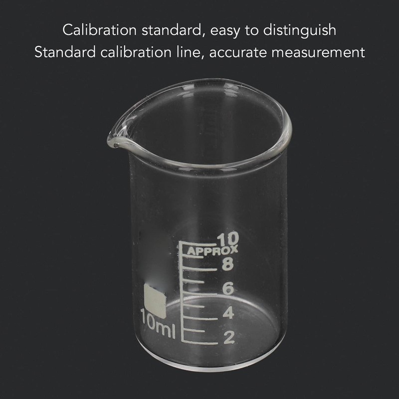 Eujgoov Beaker Borosilicate Glass Beaker for Laboratory Cylindrical Beaker Educational
