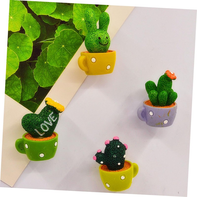 LABRIMP Funny Cactus Magnet Stickers 4 Pack Magnets for Fridge