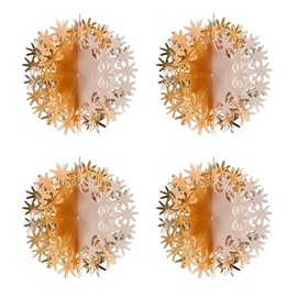 Foil Ceiling Decorations Rose Gold Christmas 2 Tone - Set 4 30cm Balls Christmas Decorations