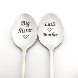 Sister and Brother Gifts Big Sister Little Brother Spoon Set Big Sister Gifts from Brother Graduation Christmas Birthday Gifts Family Gifts for Sister and Brother