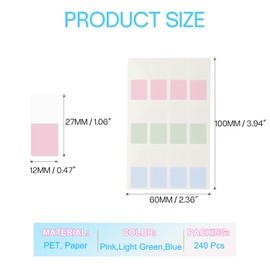 PATIKIL Clear Index Sticky Tabs, 240 Pcs Small Transparent Sticky Notes Bookmarks Planner Stickers Page Tabs for Office Notebooks File Folder Ledger Book, Morandi 3 Colors