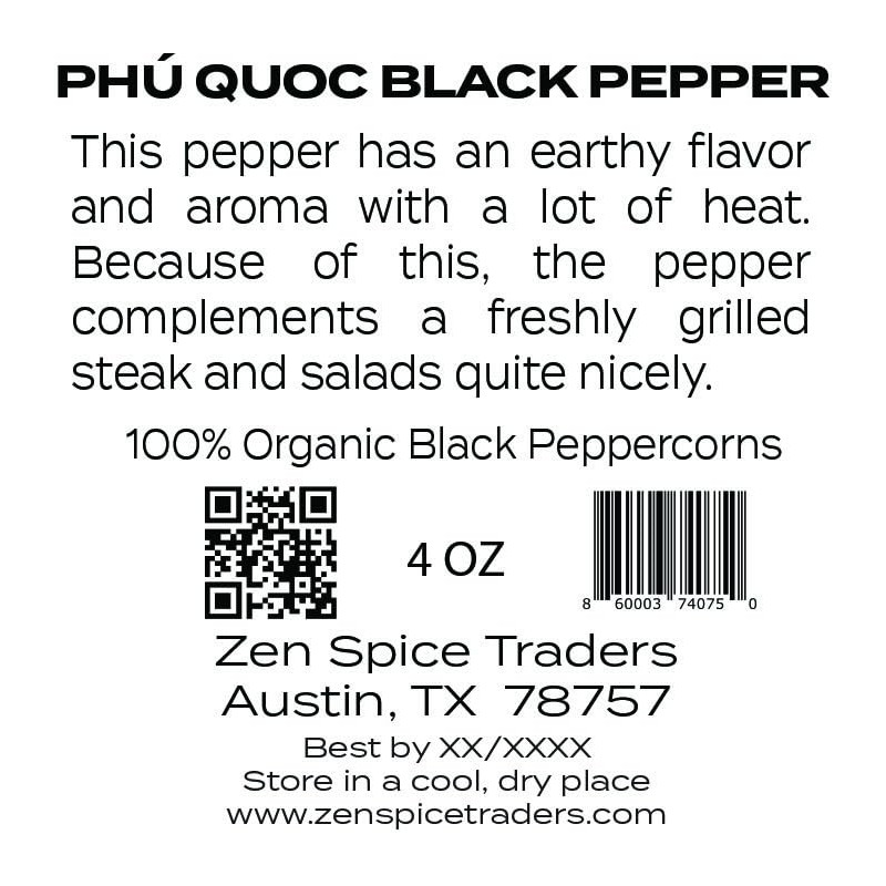 Phú Quoc Organic Black Peppercorns | Zen Spice Traders |