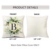 Snylcee Monogram Letter B Throw Pillow Covers Floral 18x18 Inch,