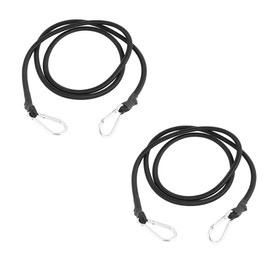 DARENYI 60cm Bungee Cord with Carabiner Clip Heavy Duty Elastic Rope Cord with Hooks Bungee Straps Luggage Tie Downs Black Bungee Rope for Motorcycle Car Trunks Bicycle Securing(2pcs)