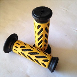 XKMT Web Gel Style H Grips YELLOW - ATV/Sea-Doo Compatible - Kawasaki/Polaris & More - Thumb Throttle Clearance - Rubber Material