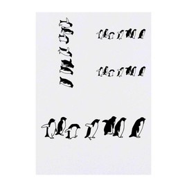 4 x 'Walking Penguins' Temporary Tattoos - Water Resistant, Skin-Safe, Non-Toxic Transfers, Mixed Sizes (TO00013060)