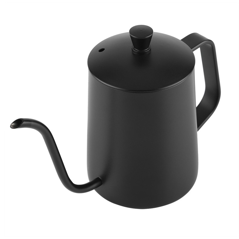 550ml Stainless Steel Long Gooseneck Coffee Pot Kettle with Lid