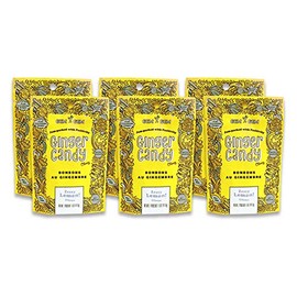 Gem Gem Ginger Candy Chewy Ginger Chews (Lemon, 5.0 oz, Pack of 6)
