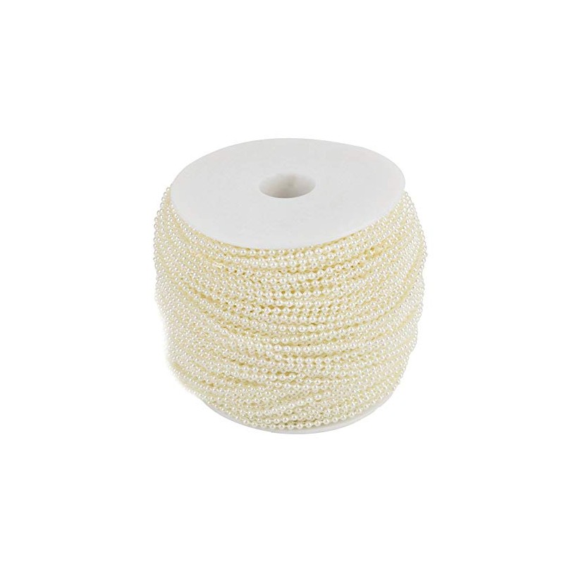 Cuentas de Perlas Marfil de 3mm, Cadena de Perlas Artificial