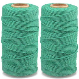 G2PLUS Green Baker Twine, 200 m Cotton Cord, 2 mm Craft Cord, Decorative Cord, Perfect for DIY Arts and Crafts Gardening