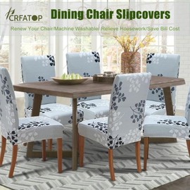 CRFATOP Dining Room Chair Covers Slipcovers Set of 4 with Bench Chair Cover tretch Dining Chair Covers Upholstered Bench Slipcover for Hotel Ceremony Banquet Wedding Party,18