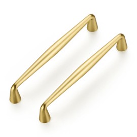 Ravinte 10 Pack 5 Inch Brushed Brass Kitchen Cabinet Handles Solid Zinc Alloy Cabinet Pulls Cupboard Hardware Drawer Handles