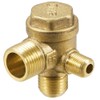 ZLYY 90-Degree Right Check Valve, 3-Port Brass Male Threaded Air