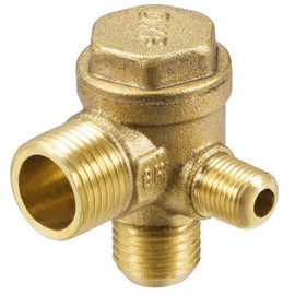 ZLYY 90-Degree Right Check Valve, 3-Port Brass Male Threaded Air Compressor Check Valve Central Pneumatic