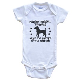 Parson Russell Terriers Have The Cutest Little Sisters Funny Parson Russell Terrier Baby Bodysuit, 18 Months White