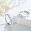 Pair of Rings Set 925 Sterling Silver Engagement Rings Pair