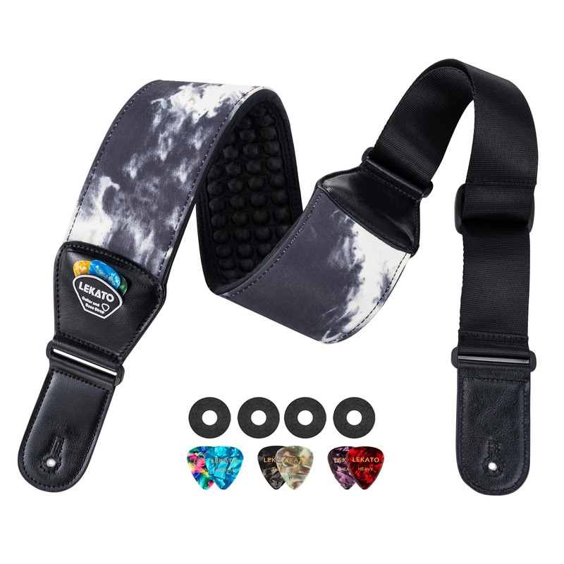 LEKATO Guitar Bass Strap for Electric Guitar Bass, 3" Wide