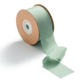 MORSUNBELA Ribbon, 1.5 Inch x 21 Yd Grosgrain Ribbon Chiffon Silk Wide Green Eucalyptus Handmade Ribbon, Ribbons for Wedding Decorations, Sage Green